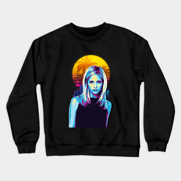 Draculas Retro Wave Crewneck Sweatshirt by REKENINGDIBANDETBRO